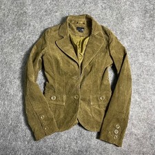 H&M Womens Olive Green Corduroy Blazer Size 4...