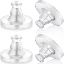 100pcs Rubber Earring Backs, Soft Clear Hypoallergenic Silicone Safety Stoppers