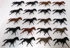 Vintage 1960's 1970's Louis Marx 20 Plastic 2.5" Black Brown Horse Figure Lot