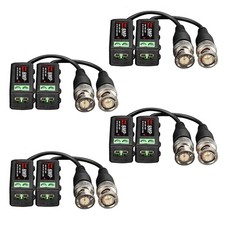 4 Pairs 4K 8MP HD Passive Video Balun Connectors, CCTV BNC Passive Video Balun...