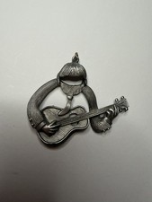 Vintage Beatles Guitar Player Nems Silver Tone Charm Very Rare