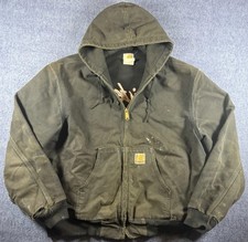 Vintage Carhartt Jacket Mens XL Black J03 Distressed Faded Work Utility USA Made