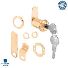 Secure Brass Finish Cabinet Drawer Lock with Keys