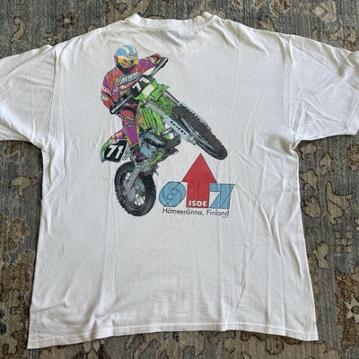 Vintage 90s's Supercross Champion Graphic Tee Racing USA XL Moto X Finland ISDE