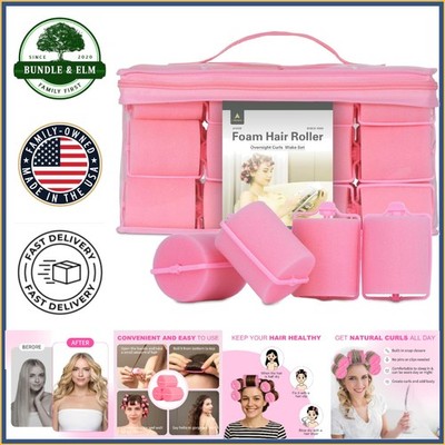 Non-Damaging Hair Curlers, 24 Foam Rollers for All Hair Types and Textures