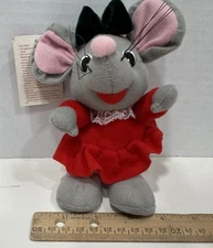 Vintage Trendmasters Holiday Time Singing Mouse Plush Animal Christmas 6" New