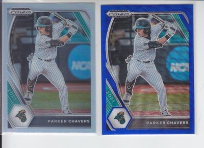 2 - 2021 Prizm Draft PARKER CHAVERS Silver + Blue Wave Cubs PDP196