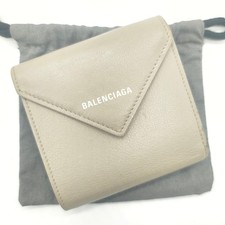 BALENCIAGA Bifold Wallet Paper Compact Leather Gray Limited Edition VHTF Designe