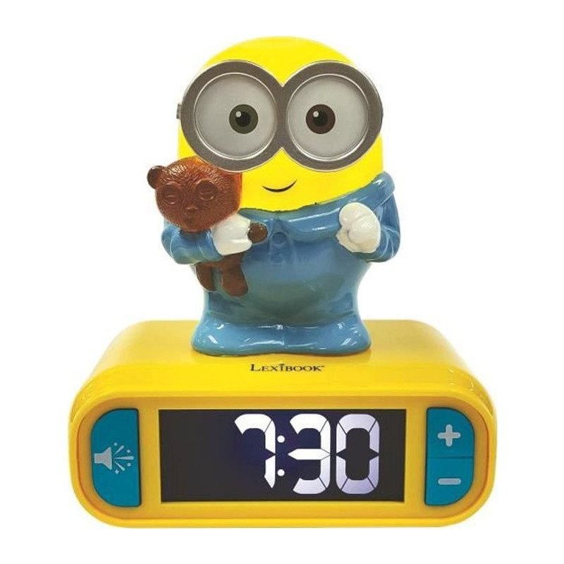 Réveil Les Minions à effets sonores et veilleuse 3D avec alarme programmable