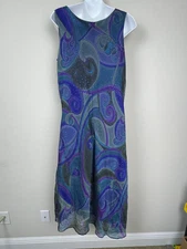 Ultra Dress New York Midi Sz M Paisley Glitter Fairycore Ethereal Whimsical