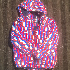 Tommy Hilfiger Boys Hooded Full Zip Lined Jacket 14-16 Red Blue White Logo