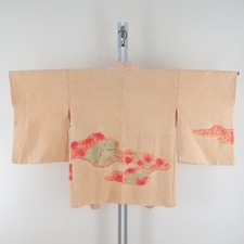Kimono Haori Silk Leaf petiole on the water surface Yellow 30.5inch Women's