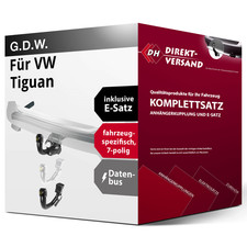 Für Tiguan Typ CT1 (G.D.W.) Anhängerkupplung abnehmbar + E-Satz 7pol spezifisch