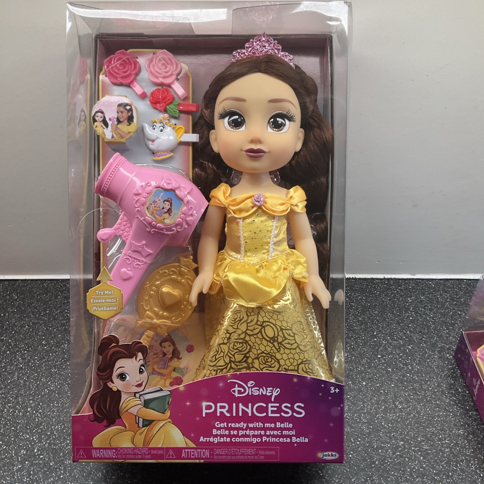 Disney Princess Get Ready With Belle Large Hair Doll Play Set