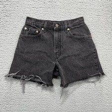 VTG Levi's 550 Cut Off Shorts Womens 7 Black Faded Wash Relaxed Fit USA 90s