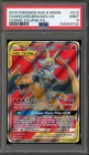 Pokemon Charizard & Braixen GX Cosmic Eclipse Full Art #212 PSA 9 Mint