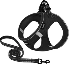 Dog Harness, Breathable Mesh Harness Vest Collar M(chest17.3-18.9), Black 