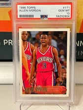 1996-97 Topps Allen Iverson #171 (RC) PSA 10 Rookie Card Philadelphia 76ers HOF. rookie card picture