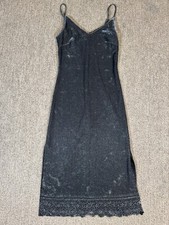 VTG Rampage Womens M Y2K Maxi Slip Dress Metallic Eyelet Fairy Whimsigoth Goth