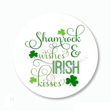 St Patricks Day Shamrock Wishes Irish Kisses Scrapbook Stickers Envelope Seals
