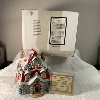 Hawthorne Porchlight Collection The Candy Factory #79103 Christmas Village House