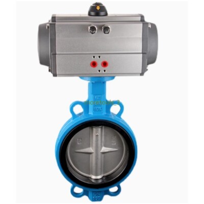 6''DN150 Double Acting Pneumatic Butterfly Valve Wafer Type EPDM Sealing ---AT