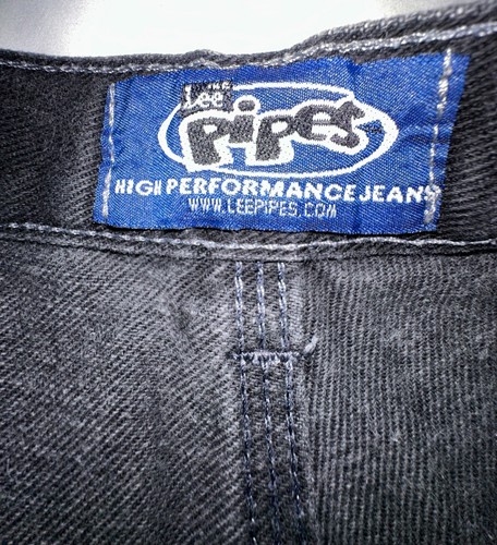 Lee Pipes Black Denim Skater Shorts Vintage Youth LARGE (26-27W) Cool - Picture 3 of 11