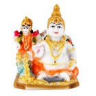 Marble Dust God Kuber And Maa Laxmi Figurine Statue For Home Temple Decor 4 Inch