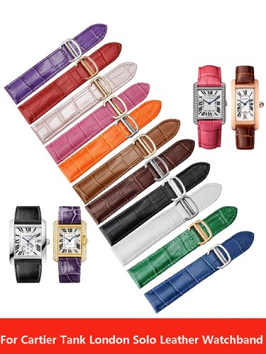 Watch Band Genuine Leather for Cartier Tank Solo 16-22mm Strap Bracelet Replace