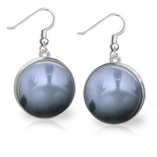 Halloween Spook Glass Top Dangle Earrings Handcrafted Gift