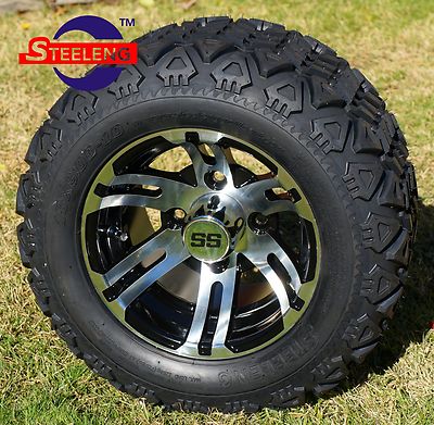 GOLF CART 10'' BULLDOG WHEELS/RIMS and 18''x9''-10'' DOT ALL TERRAIN TIRES (4) 