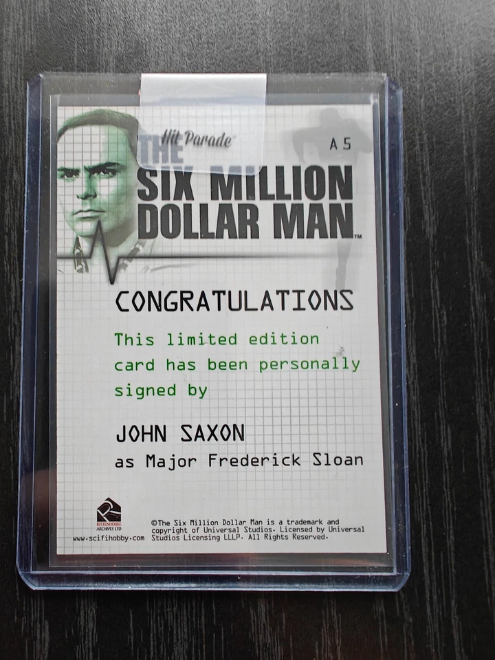 SIX MILLION DOLLAR MAN TEMPORADAS 1 Y 2 A5 JOHN SAXON FREDERICK SLOAN AUTÓGRAFO Foto 2 de 2