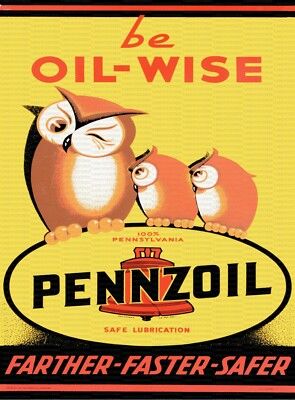 #ad Pennzoil Be Oil Wise 9quot; x 12quot; Metal Sign $14.99