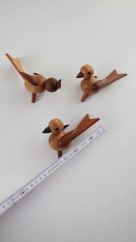 Holzvögel Teakholz Erzgebirge Holzvögel 3 Stück Trio Weber und Söhne - Bild 2 von 6