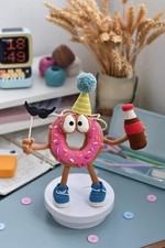 Amigurumi Donut Plush Toy  Handmade Crochet Food  Funny Party Decor