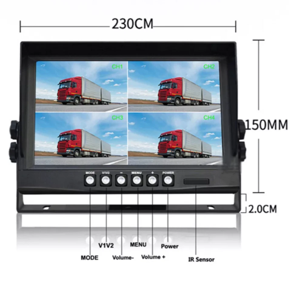 9" Wireless DVR Monitor 1080P Backup Reversing Camera for Truck Trailer Car RV - Image 2 of 4