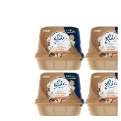 4x180g Glade Gäste-WC Badezimmer Duftgel Sensual Sandalwood & Jasmine