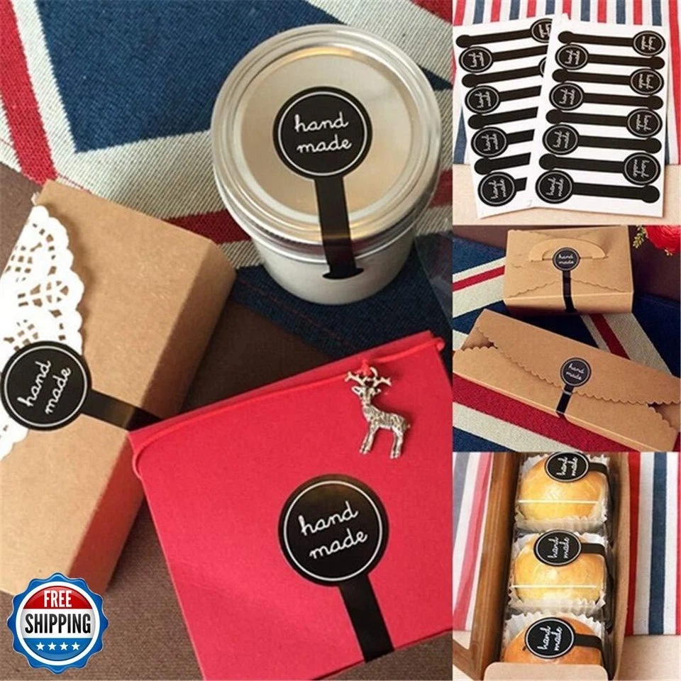 Beyonday 200 pegatinas hechas a mano para hornear piruletas para caja de pasteles/latas/frascos/café Foto 2 de 4