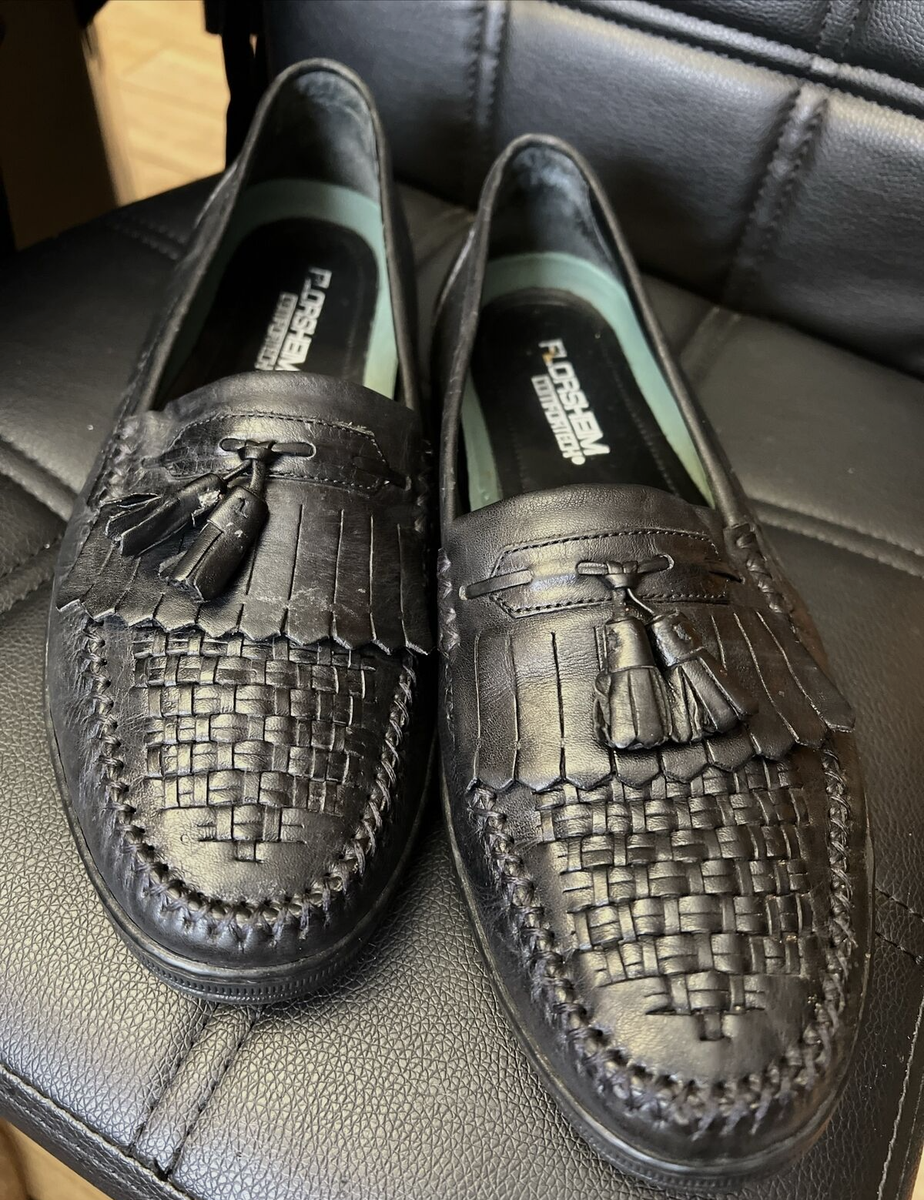 Florsheim Comfortech Black Slip on Tassel Weaved Leather sz  display picture 3