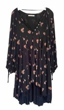 We the Free Womens Black Floral 'Winter Sun' Tunic Sz M