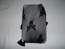 Skull print sheer fishnet tights black nip goth punk metal