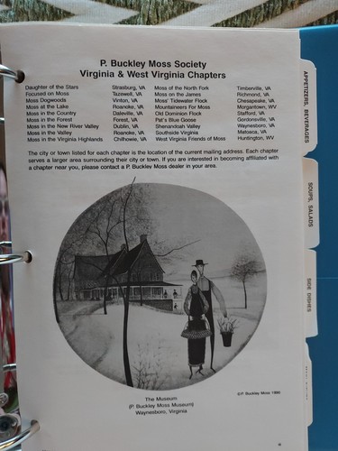 P. Buckley Moss Lovers Cookbook VIRGINIA - WEST VIRGINIA ~ 1993 Spiral Notebook - Picture 3 of 13
