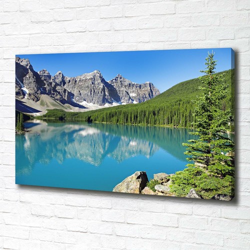 Tableau Sur Toile Tulup 100x50cm - Lac Dans Les Montagnes - Paysage Moderne - Encadré