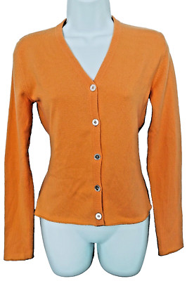 lucien pellat finet Orange  Cashmere Cardigan S made in Scotland