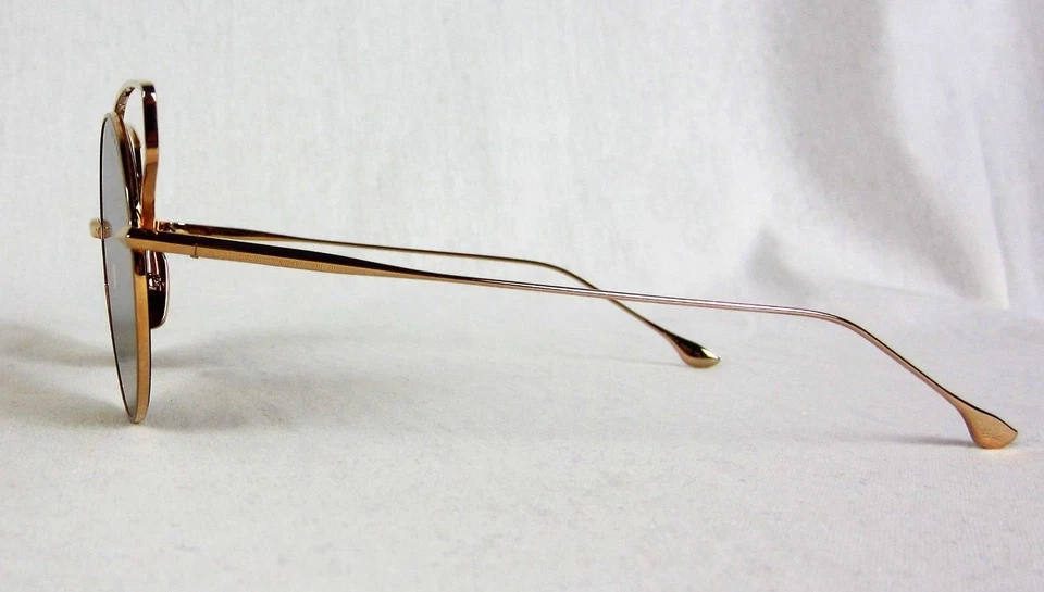 Óculos de sol Dita Believer 23008-B ouro 12K redondo flash lente espelho armação olho de gato - Imagem 4 de 4