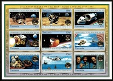 Tanzania 1995 - Apollo 11 Moon Landing Space - Sheet of 9 Stamps Scott #1249 MNH