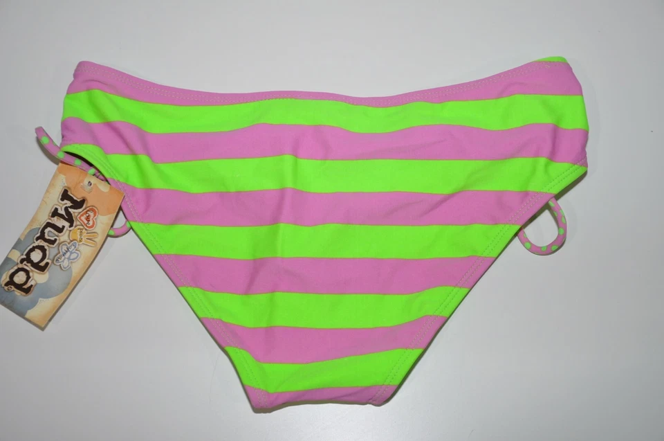 Mudd плавать бикини низ купальник женский размер XS подростков в полоску неоновый новый - Изображение 2 из 4