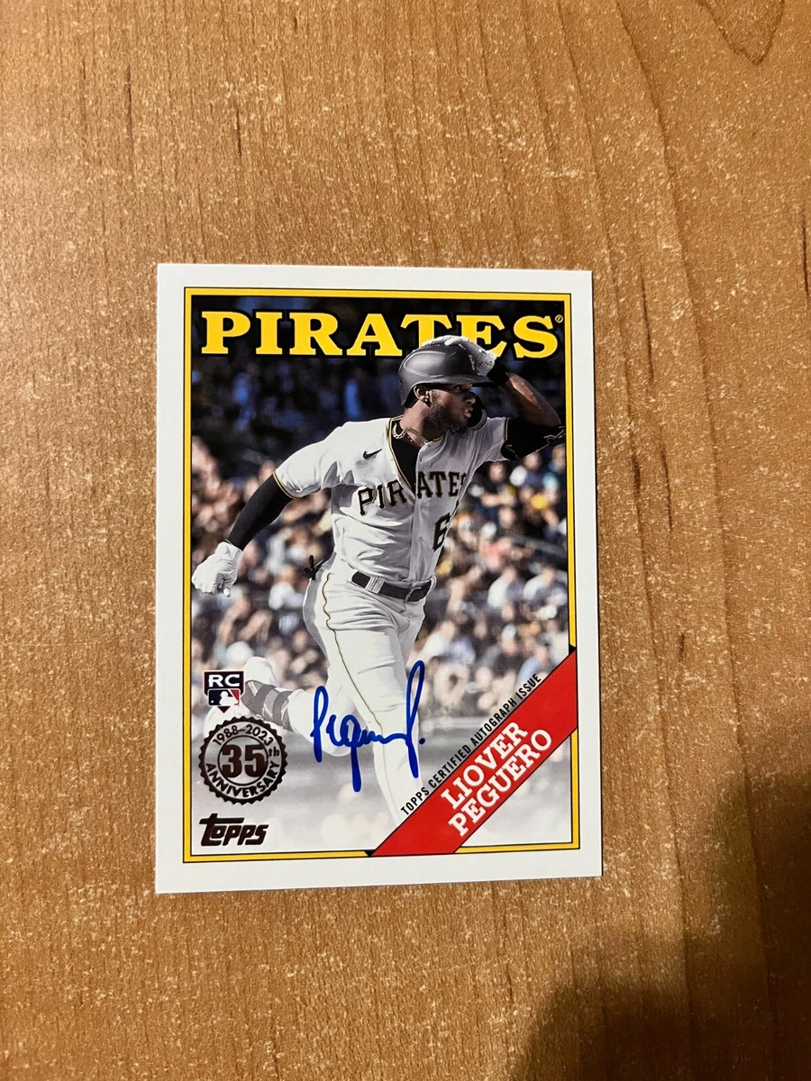 Liover Peguero 2023 TOPPS SERIES 1 1988 TOPPS ON CARD RC AUTO #88BA-LP PIRATES