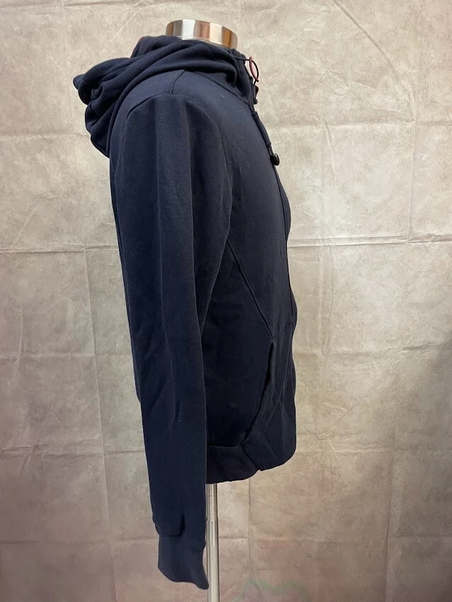 Moletom com capuz Napapijri masculino azul escuro zíper completo manga longa - Imagem 4 de 4