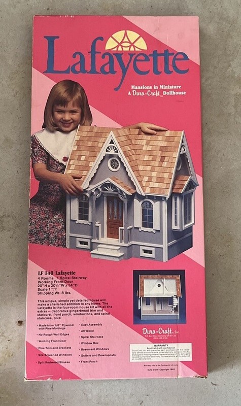 DURA-CRAFT LAFAYETTE DOLLHOUSE WOOD KIT (1"=1' scale) #LF140 1992 Mansions